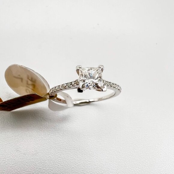 925 Sterling Sliver Moissanite Wedding/Engagement Ring, 1.0ctw VVS Stones Hip Ho - Picture 4 of 6